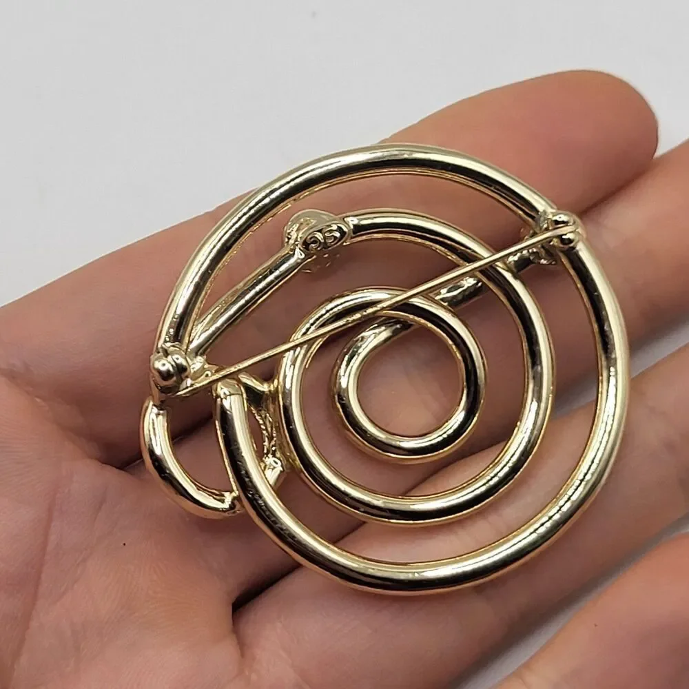 1958 Sarah Coventry Brooch “Accent” Model Mid-Century Modern Atomic Spiral 2in